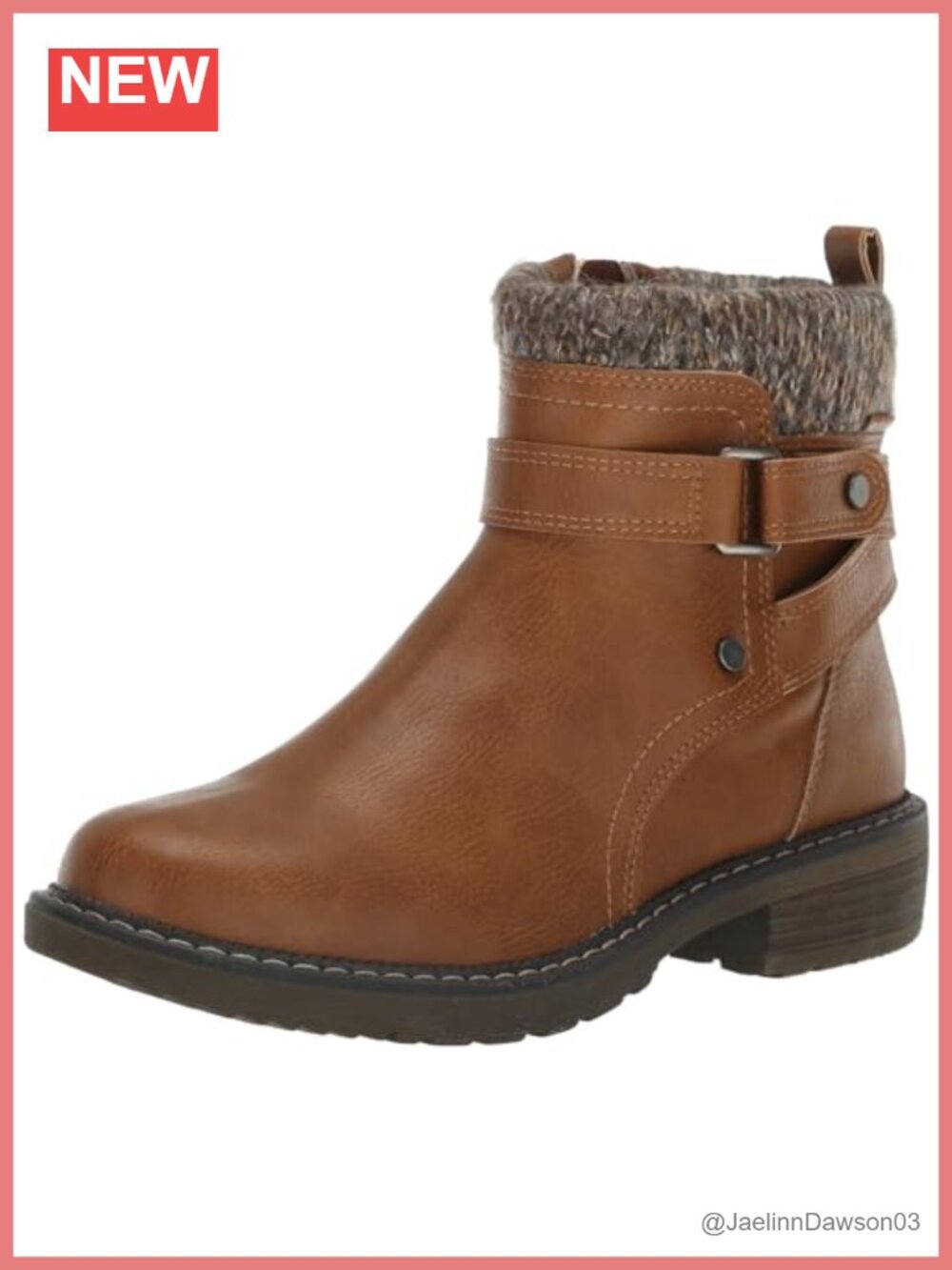 Women's Leather Ankle Bootie Round Toe Flat Heel Zip